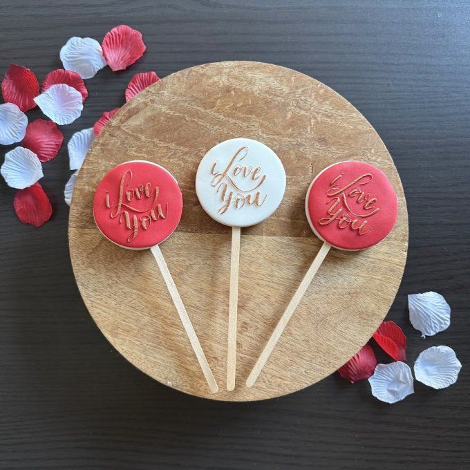 Sablé sucette "I love you" 
